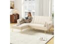 Merax Schlafsofa L-Form Samt mit Schlaffunktion und verstellbarer Rückenlehne Bild 2