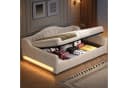 Merax Daybett mit hydraulischem Stauraum und LED-Beleuchtung Beige/Grau Bild 2