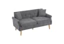 Merax 2-Sitzer Doppelsofa Grau Chenille mit Massivholzbeinen Bild 1