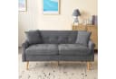 Merax 2-Sitzer Doppelsofa Grau Chenille mit Massivholzbeinen Bild 2