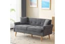 Merax 2-Sitzer Doppelsofa Grau Chenille mit Massivholzbeinen Bild 3