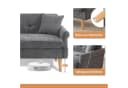 Merax 2-Sitzer Doppelsofa Grau Chenille mit Massivholzbeinen Bild 4