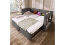 Merax Daybett mit Ladeanschluss und Ausziehbett Grau/Beige Bild 2