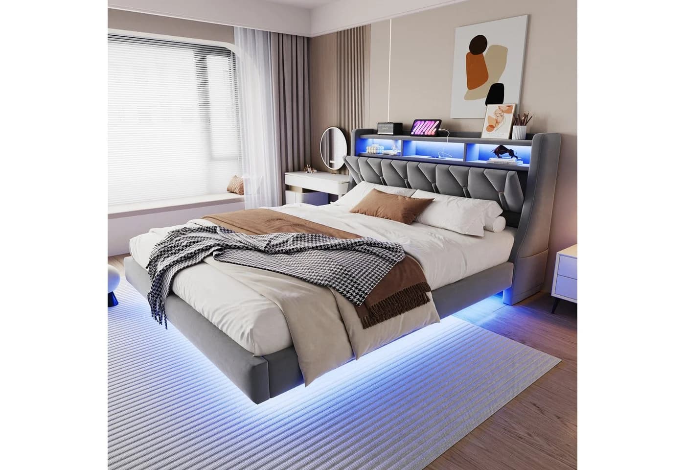 Merax Polsterbett mit LED-Beleuchtung inkl. App - Bild 2