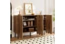 Merax Sideboard in Holzoptik mit Push-to-Open-System, Kommode mit 3 Wellentüren & verstellbaren Regalen Bild 3