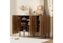 Merax Sideboard in Holzoptik mit Push-to-Open-System, Kommode mit 3 Wellentüren & verstellbaren Regalen Bild 4