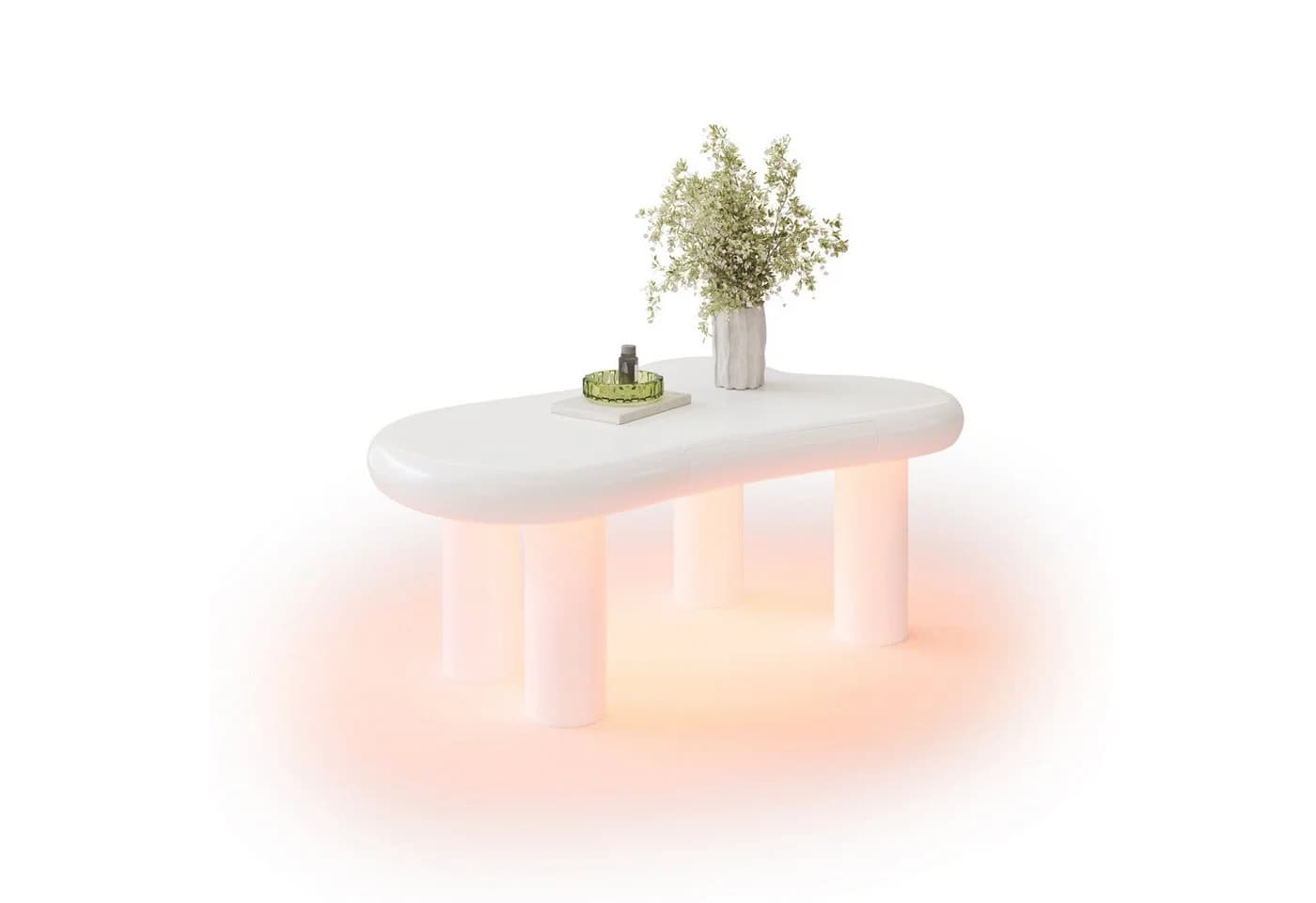 Merax Couchtisch Wolke Weiß mit LED und Schublade - Bild 2
