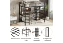 Merax Hochbett 90x200 mit Schreibtisch und Regal Schwarz Bild 4