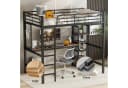 Merax Hochbett 90x200 mit Schreibtisch und Regal Schwarz Bild 5
