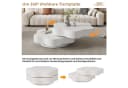 Merax Blumenförmiger Couchtisch Cremeweiß 360° Drehbar Bild 5