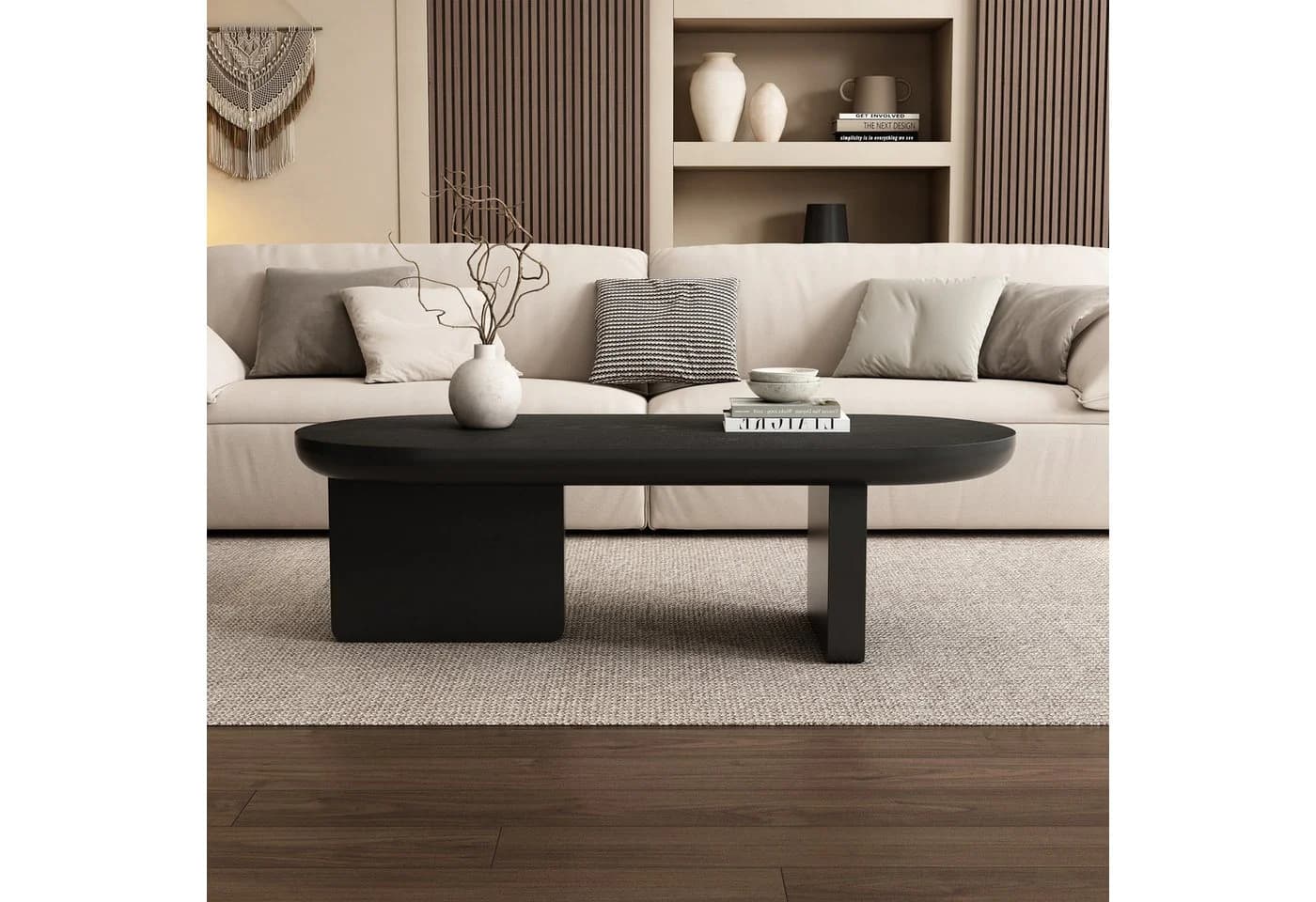 Merax Couchtisch Ovaler Sofatisch mit Sprühlack-Oberfläche - Bild 2
