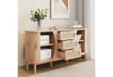 Merax Sideboard Holzoptik Rattan-Schubladen 140,5x40x76cm Bild 3