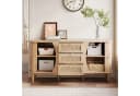 Merax Sideboard Holzoptik Rattan-Schubladen 140,5x40x76cm Bild 4