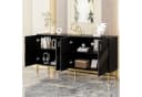 Merax Sideboard Weiß Gold 4 Türen Höhenverstellbare Regale Bild 1