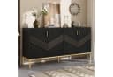 Merax Sideboard Weiß Gold 4 Türen Höhenverstellbare Regale Bild 2