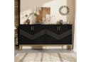 Merax Sideboard Weiß Gold 4 Türen Höhenverstellbare Regale Bild 3