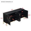 Merax Sideboard Weiß Gold 4 Türen Höhenverstellbare Regale Bild 5