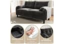 Merax 2-Sitzer Sofa aus Chenille-Stoff, Modulares Sofa, Couch Doppelsofa im skandinavischen Design für Wohnzimmer/Schlafzimmer 1 Teile, Polstersofa mit Armlehne, dicken Kissen & Seitentaschen, 158x80x88.5cm Bild 4