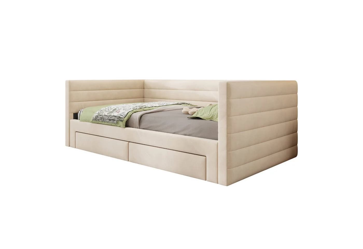 Merax Daybett 3-in-1 Schlafsofa Beige Grau mit Ausziehbett - Bild 5