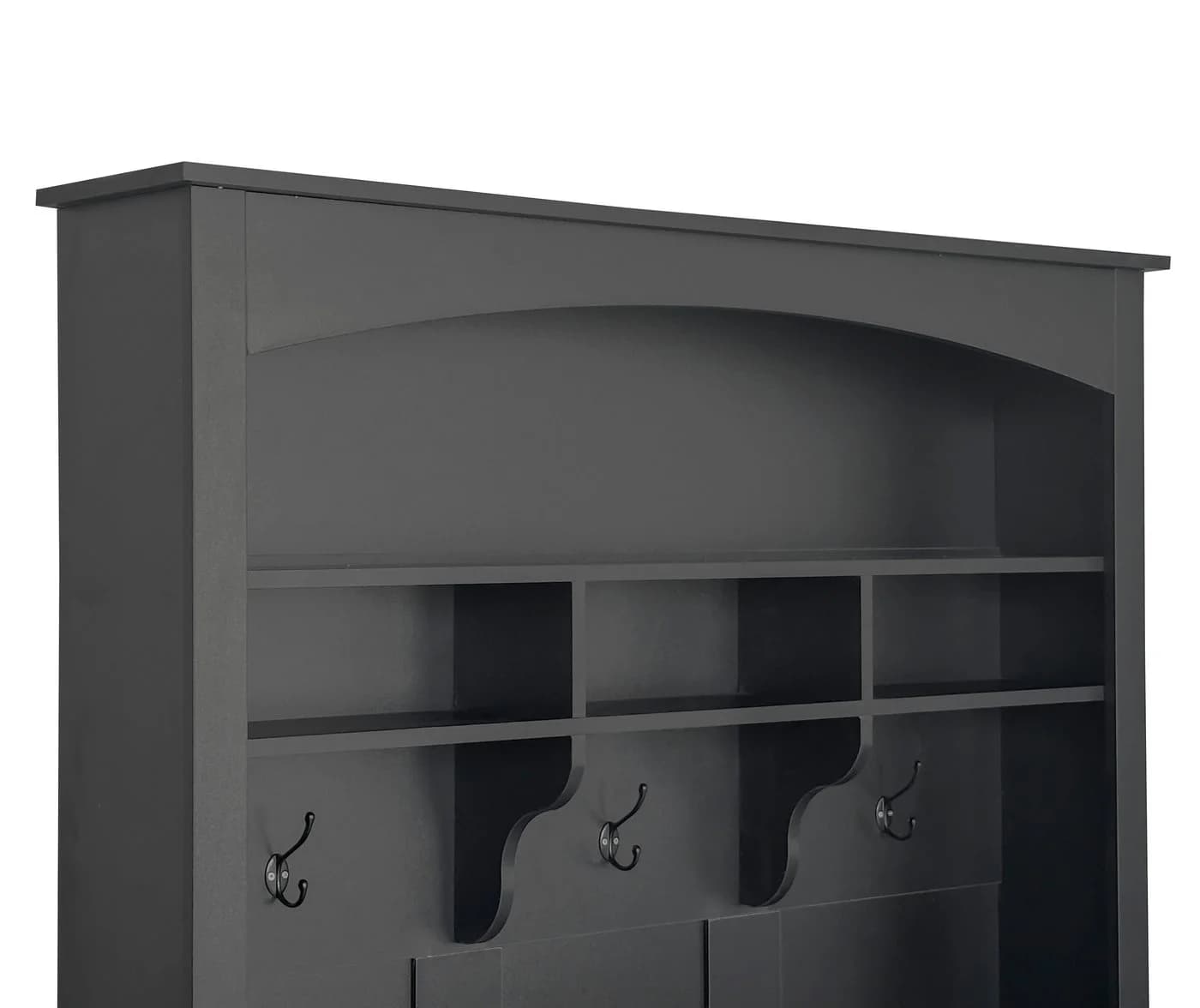Merax Garderoben-Set mit Bank & Schuhablage, Flurgarderobe mit 3 Haken, offenem Stauraum & verstellbaren Regalböden - Bild 4