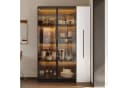 Merax Multifunktionsschrank Glasvitrine LED-Beleuchtung Bild 1