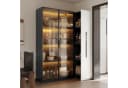 Merax Multifunktionsschrank Glasvitrine LED-Beleuchtung Bild 2
