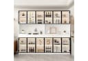 Merax Standvitrine Matt Glasvitrine mit LED-Beleuchtung und Stauraum Bild 1