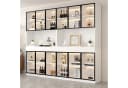 Merax Standvitrine Matt Glasvitrine mit LED-Beleuchtung und Stauraum Bild 2