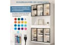 Merax Standvitrine Matt Glasvitrine mit LED-Beleuchtung und Stauraum Bild 3