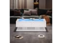 Merax Couchtisch Hochglanz mit LED-Beleuchtung und Schubladen Bild 1