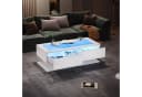 Merax Couchtisch Hochglanz mit LED-Beleuchtung und Schubladen Bild 3