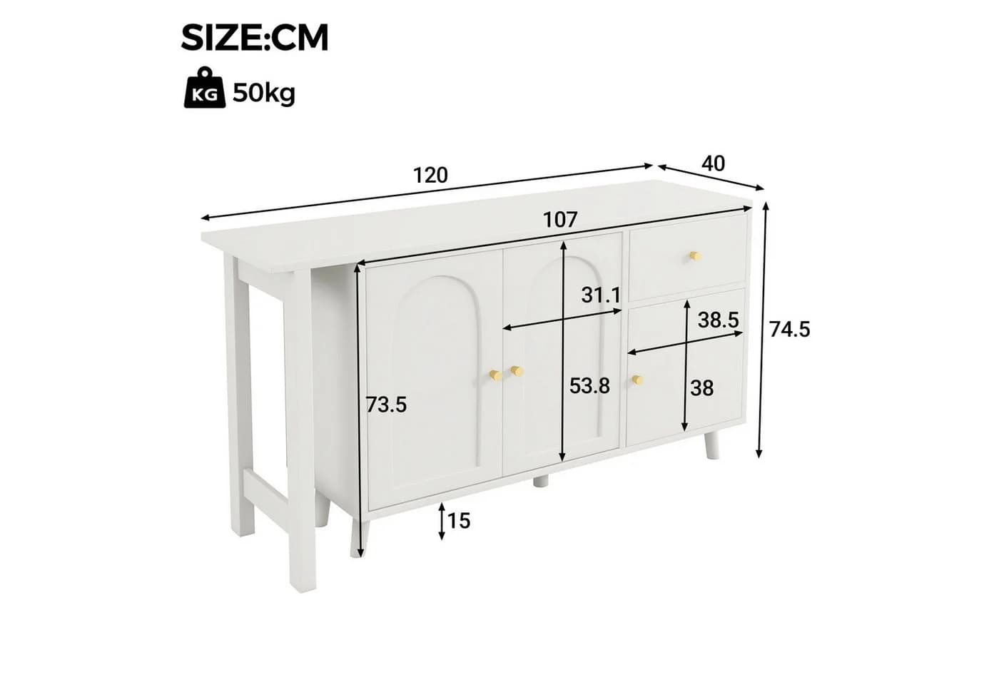 Merax 2-in-1 Schreibtisch & Sideboard mit drehbarer Tischplatte - Bild 4
