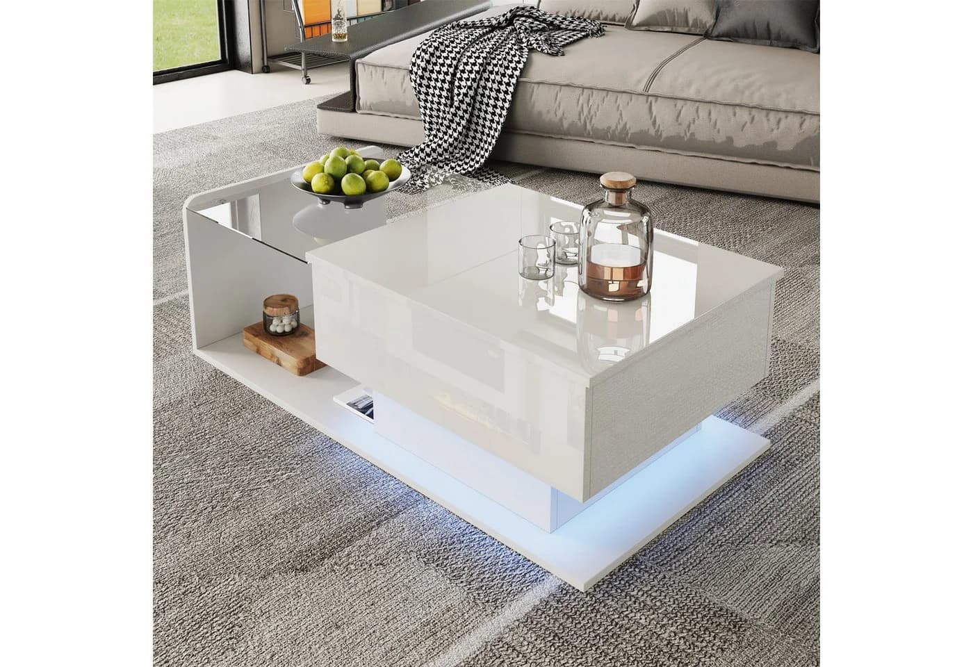 Merax Couchtisch Hochglanz LED-Beleuchtung - Bild 3