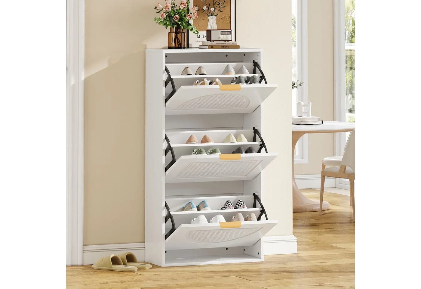 Merax Schuhschrank Schmal MDF Schwarz/Weiß - Bild 2