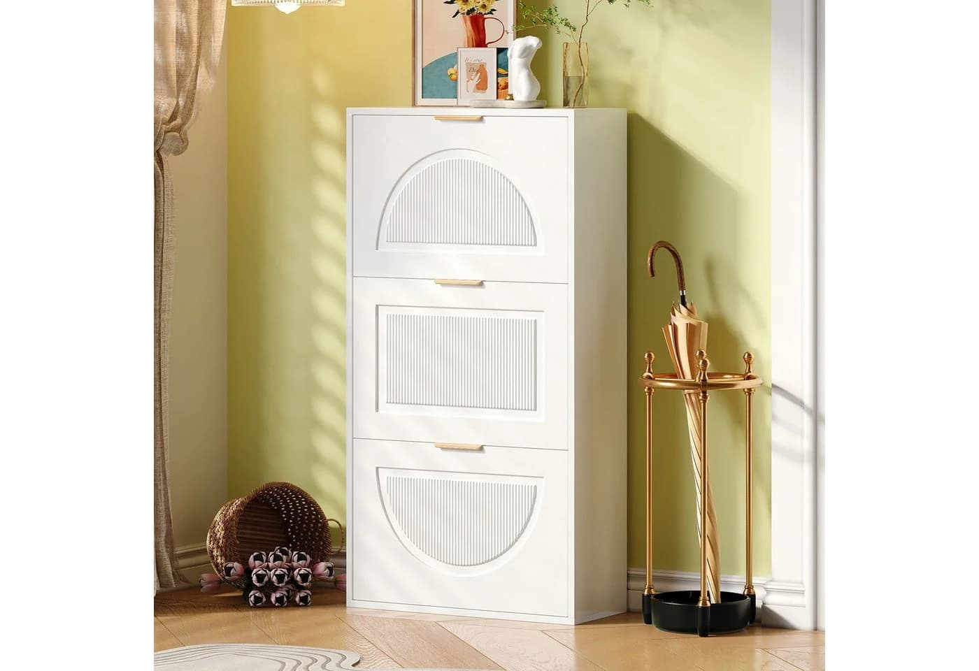 Merax Schuhschrank Schmal MDF Schwarz/Weiß - Bild 5