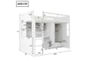Merax Hochbett 1-St. Jugendbett Einzelbett Kiefer Kinderbett 90x200 cm mit Schreibtisch Kleiderschrank Schubladen Bild 5