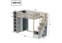 Merax Hochbett 90x200cm mit großem Kleiderschrank Bild 5