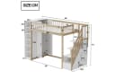 Merax Hochbett 90x200cm mit großem Kleiderschrank Bild 5