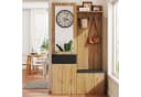 Merax Garderoben-Set mit Spiegel und Sitzbank Holzoptik Schwarz Bild 3