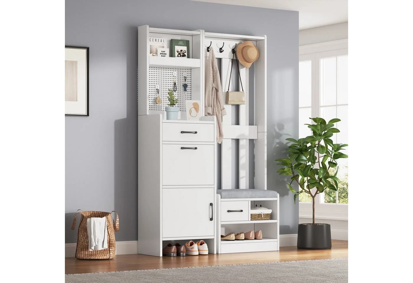 Merax Garderobenständer 7-in-1 Weiß - Bild 3