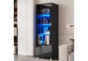 Merax Standvitrine Hochglanz Vitrine mit LED-Beleuchtung Bild 3