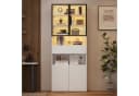 Merax Glasvitrine Weiß mit LED und Aluminiumrahmen Bild 3