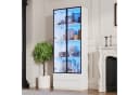 Merax Vitrine mit LED-Beleuchtung und Glastüren Weiß Bild 2