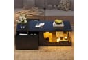Merax Couchtisch mit LED-Beleuchtung und 2 Schubladen Schwarz Bild 2