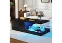 Merax Couchtisch mit LED-Beleuchtung und 2 Schubladen Schwarz Bild 4