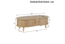 Merax Couchtisch Erbsenform Rillenoptik Holzoptik Massivholzbeine Bild 5