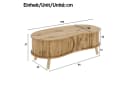Merax Couchtisch Erbsenform Holzoptik mit Schiebetüren Bild 5