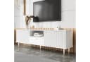 Merax Lowboard TV-Schrank Hochglanz Schwarz/Weiß Soft-Close Bild 2
