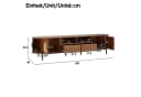 Merax Lowboard TV-Schrank Oval Rattan-Schiebetüren Holzoptik Nussbaum Bild 4