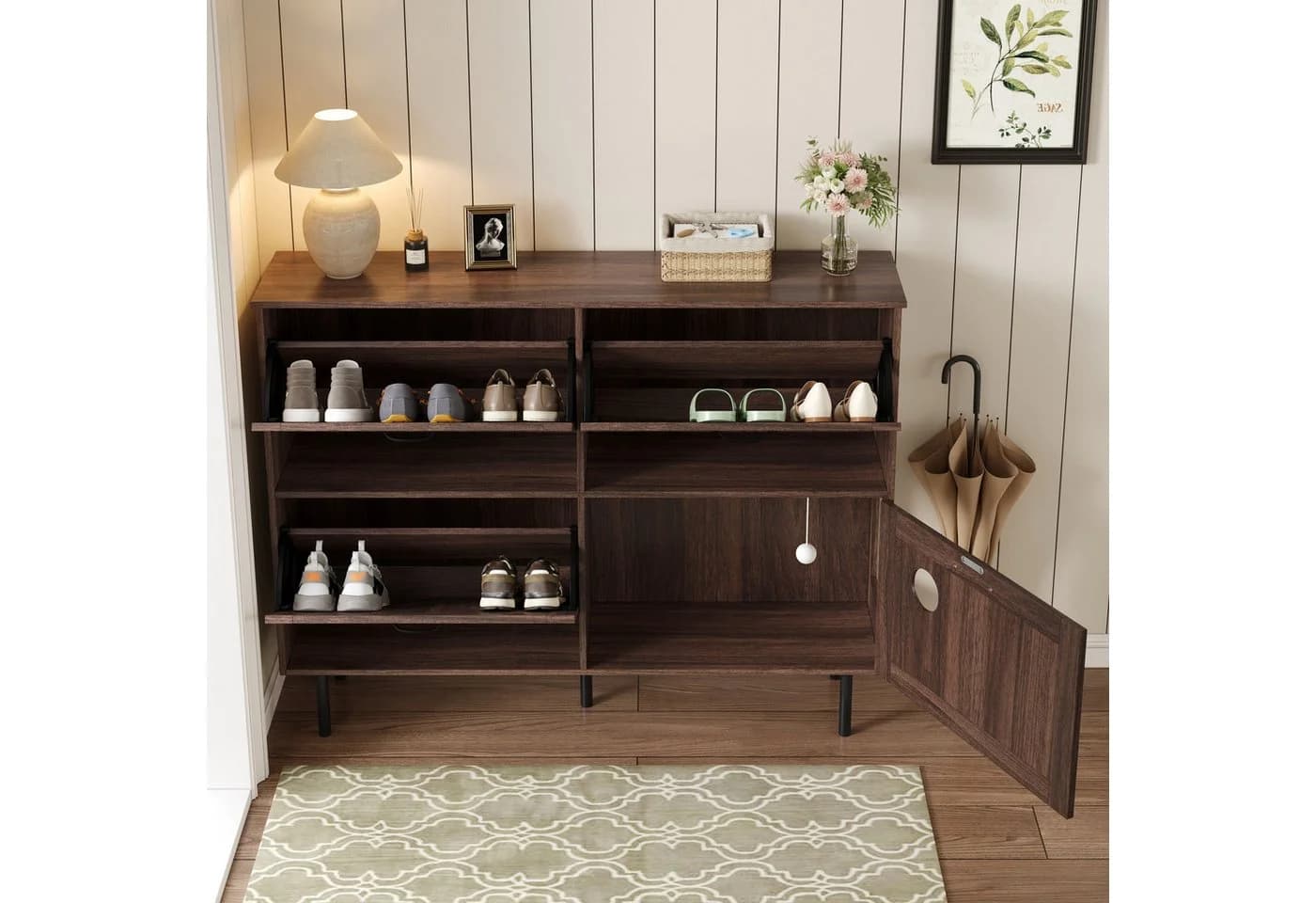 Merax Schuhschrank mit Tierspielzeug Walnussholz - Bild 4
